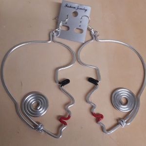 Afro Silver Earrings